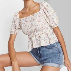 Wild Fable Floral Peplum Top
